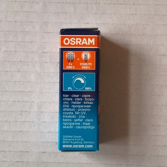 Osram Halogen 35W Bulbs 64432-S Halostar Starlite Bi-Pin Set of 6 NIB Germany - Picture 6 of 10